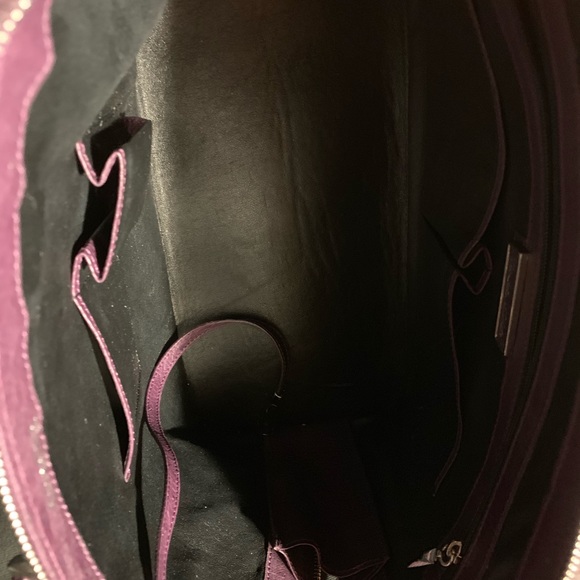 Via La Moda genuine ostrich purple violet handbag - Picture 8 of 11